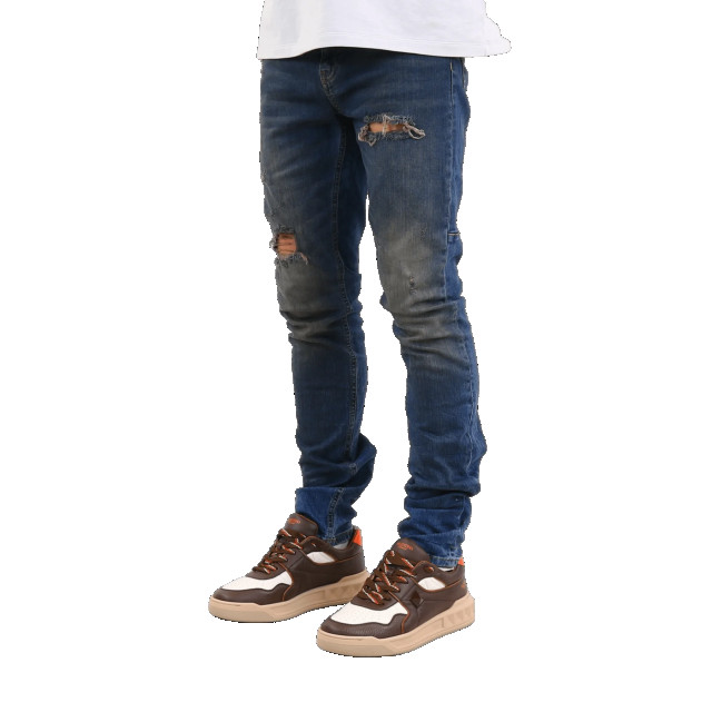 Flaneur Homme Heren destroyer skinny jeans W10109FH-DIRTY INDIGO large