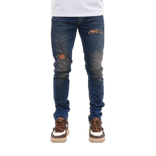 Flaneur Homme Heren destroyer skinny jeans W10109FH-DIRTY INDIGO large