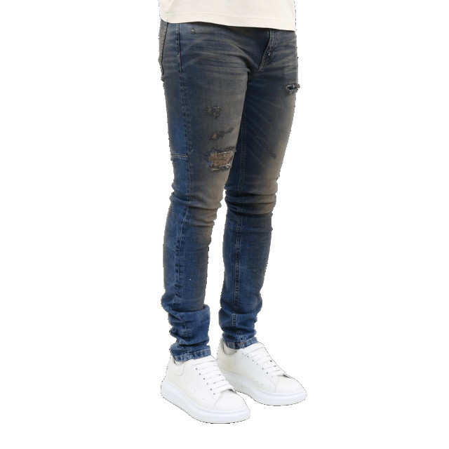 Flaneur Homme Heren destroyer skinny jeans S9082FH-Indigo large