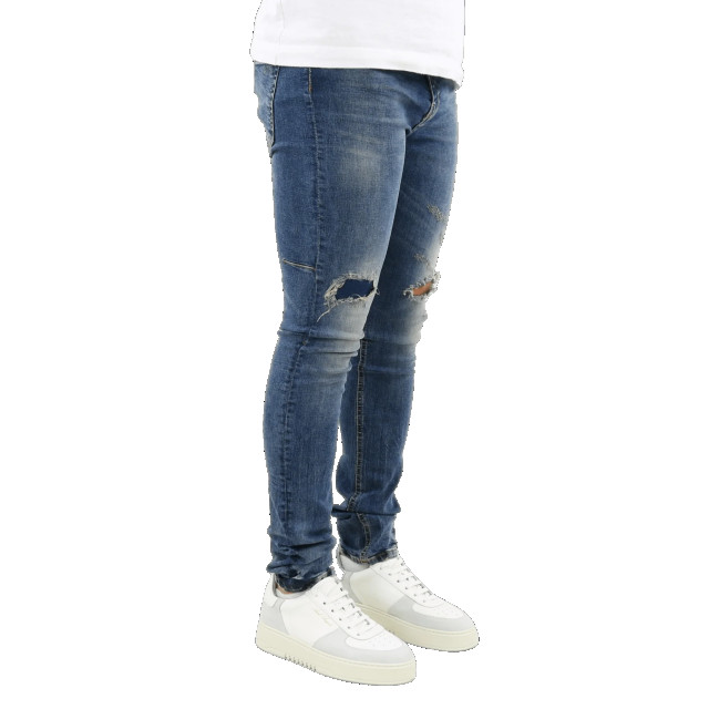 Flaneur Homme Heren destroyer skinny jeans W8065FH-Deep Sea large