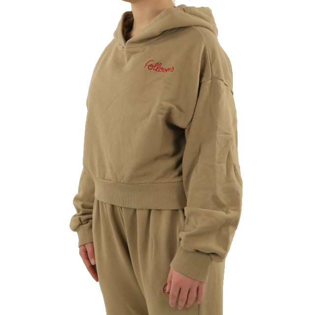 Follovers Dames short hoody Kylie-Camel large