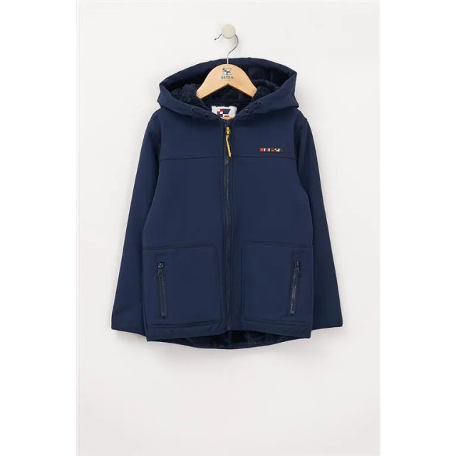 Batela Navy kinder softshell jas - N2048-MA large