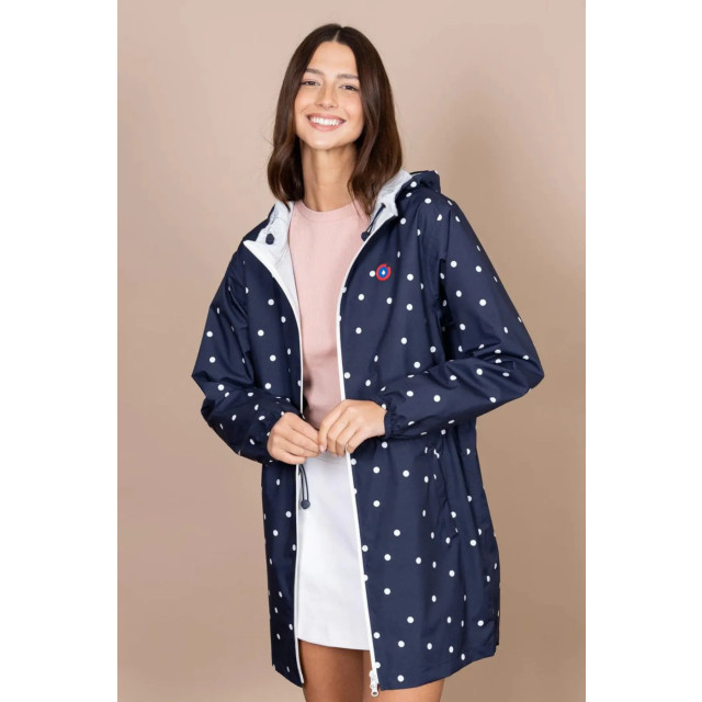 Flotte Witte-stippen navy dames regenjas amelot - 20301-PO large