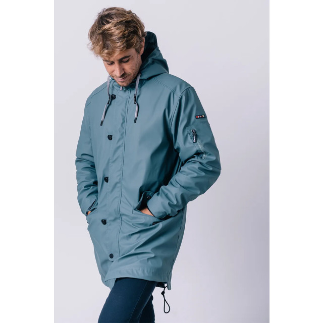 Batela Drimmelen -grijze lange heren winterjas - C3055-GB large