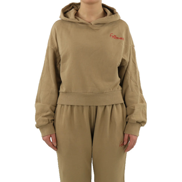 Follovers Dames short hoody Kylie-Camel large