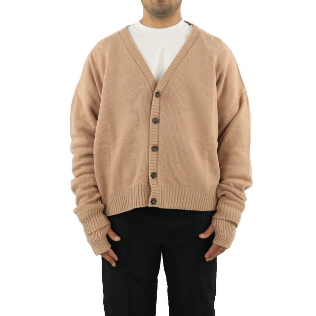 AMBUSH Heren oversized logo cardigan natur BMHB005F21KNI001-6262 large