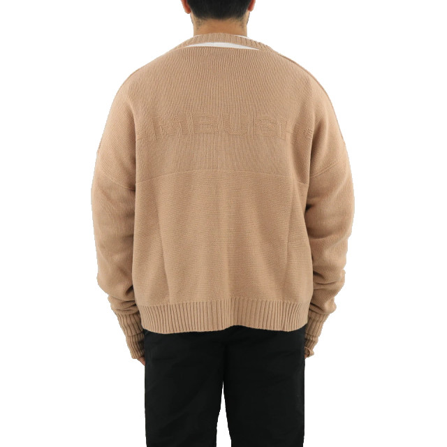AMBUSH Heren oversized logo cardigan natur BMHB005F21KNI001-6262 large