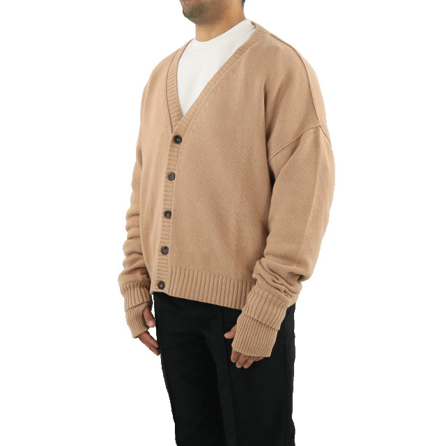 AMBUSH Heren oversized logo cardigan natur BMHB005F21KNI001-6262 large