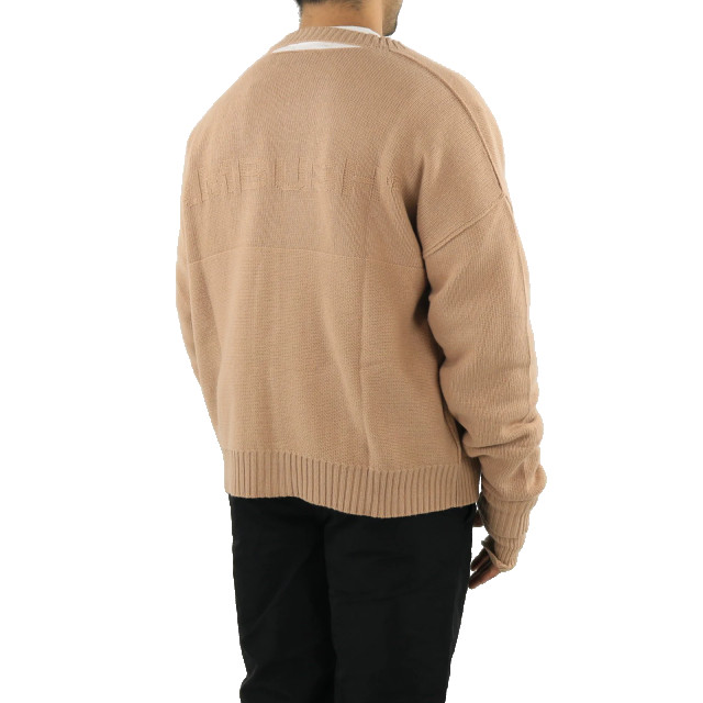 AMBUSH Heren oversized logo cardigan natur BMHB005F21KNI001-6262 large