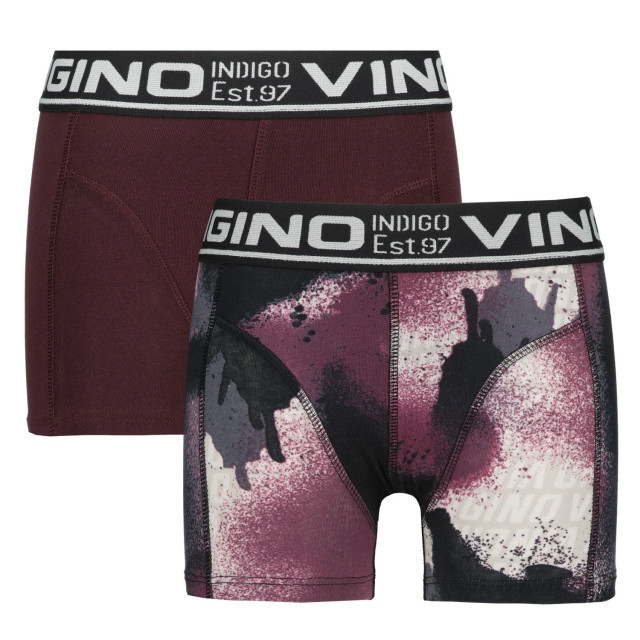 Vingino Jongens ondergoed 2-pack boxers camou aubergine red 144902651 large