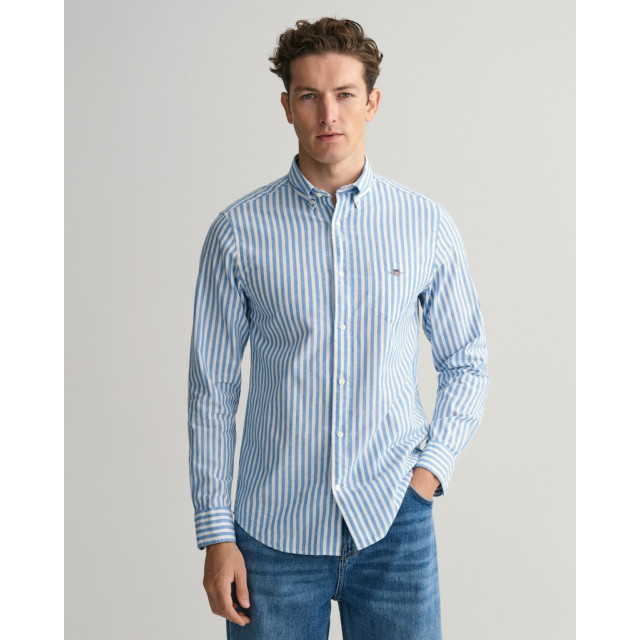 Gant Casual hemd lange mouw reg cotton linen stripe shirt 3230057/471 173797 large