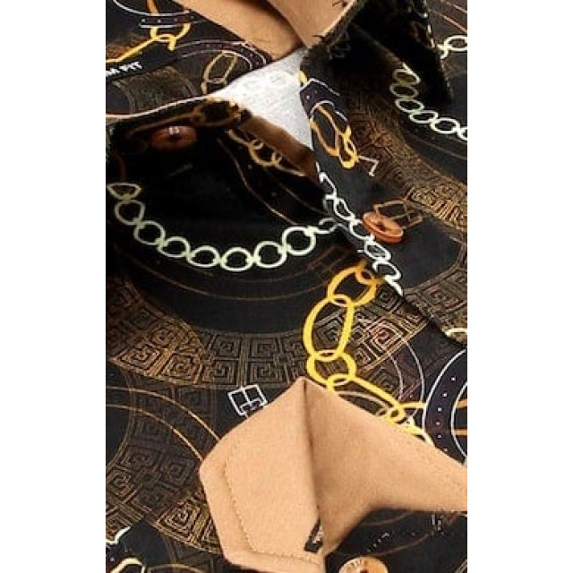 Tony Backer Satijnprint bruin 3078NW large