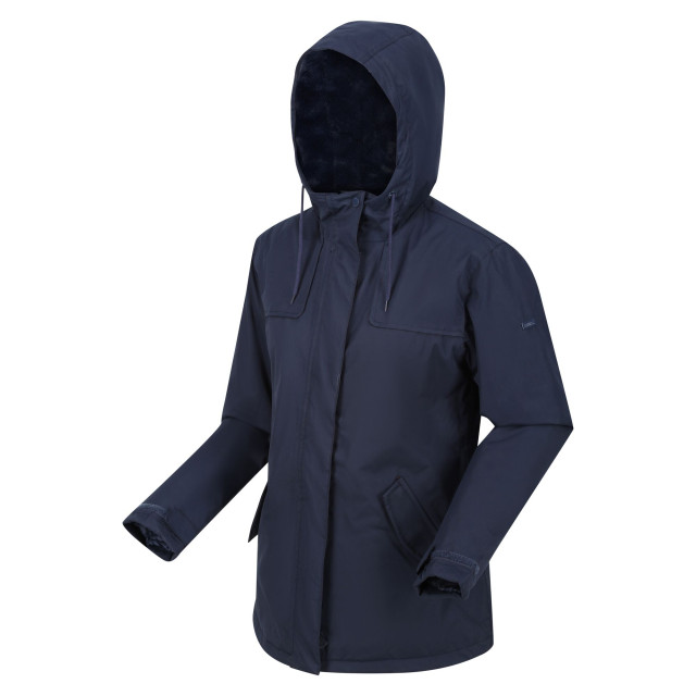 Regatta Dames bria faux fur lined waterproof jacket UTRG8083_navy large