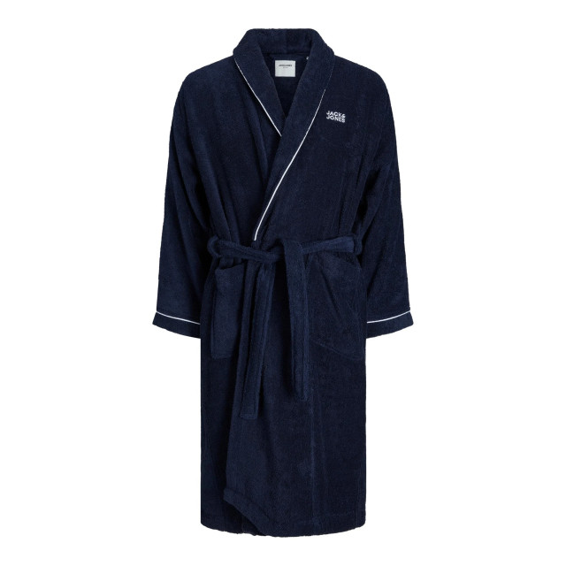 Jack & Jones Badjas heren badstof jacpiping bathrobe navy r 12245342-Blauw large