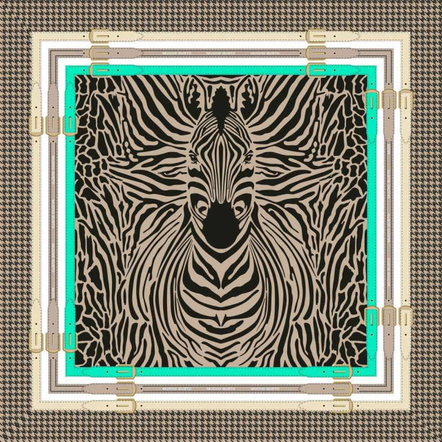 Mucho Gusto Jurk francis bay beige zebra met riem details Jurk Francis Bay Beige Zebra met Riem Details large