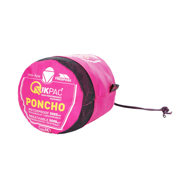 Trespass Unisex qikpac waterdichte opbergbare poncho met capuchon UTTP422_sasparilla large