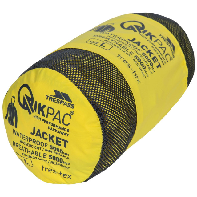 Trespass Volwassenen unisex qikpac packaway waterdicht jasje UTTP433_yellow large