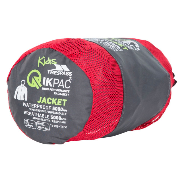 Trespass Kinderen/kinderen qikpac x unisex packaway jacket UTTP4776_flint large