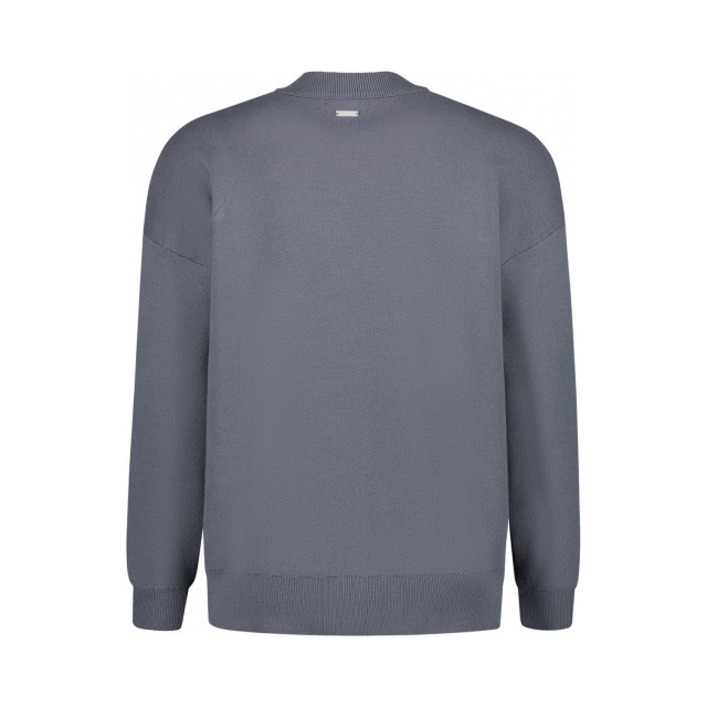 Purewhite - Heren Loose Fit Knitwear Crewneck LS - Blue 23030805 large