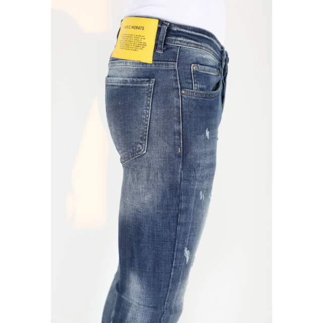 Mario Morato Stonewashed slim fit spijkerbroek met scheuren mm121 1979 / 121 large