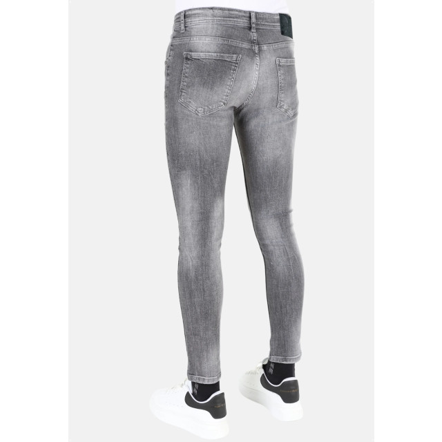 Mario Morato Grijze slim fit spijkerbroek met scheuren mm111 1979 / 111 large