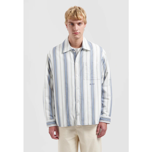 Olaf Hussein Padded stripe overshirts M160509 large