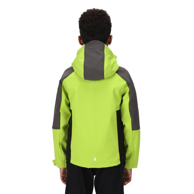 Regatta Childrens/kids eastcott ii soft shell jacket UTRG7991_brightkiwidarkgrey large