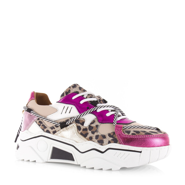 DWRS Label Jupiter leopard fuchsia / sand lage sneakers dames J5554C-38 5684 large