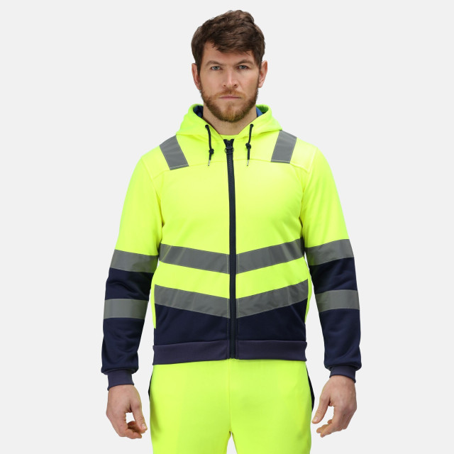 Regatta Heren pro hi-vis full zip jas UTRG6531_yellownavy large Regatta Heren pro hi-vis full zip jas UTRG6531_yellownavy large
