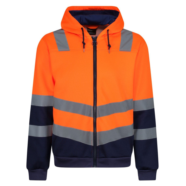 Regatta Heren pro hi-vis full zip jas UTRG6531_orangenavy large Regatta Heren pro hi-vis full zip jas UTRG6531_orangenavy large