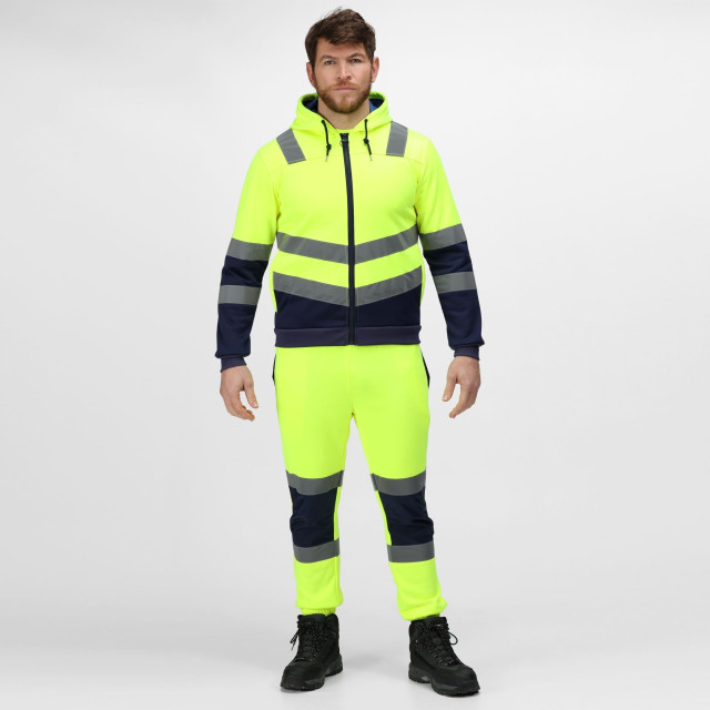 Regatta Heren pro hi-vis full zip jas UTRG6531_yellownavy large Regatta Heren pro hi-vis full zip jas UTRG6531_yellownavy large