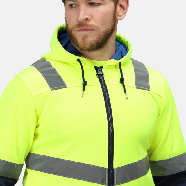 Regatta Heren pro hi-vis full zip jas UTRG6531_yellownavy large Regatta Heren pro hi-vis full zip jas UTRG6531_yellownavy large