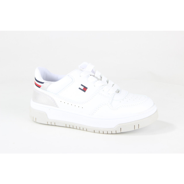 Tommy Hilfiger T3a9-33212-1355x025 white/silver meisjes sneakers Tommy Hilfiger T3A9-33212-1355X025 WHITE/SILVER large