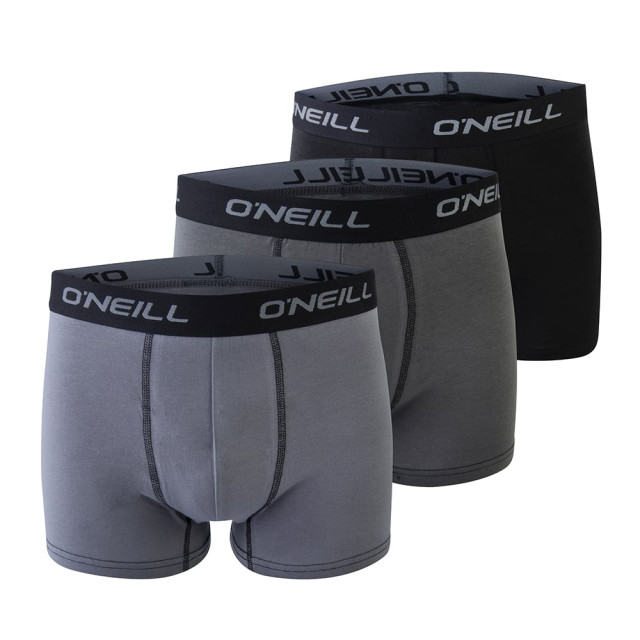 O'Neill Heren boxershorts trunks 900003 effen grijs/zwart 3-pack 900003-Grijs/Zwart large