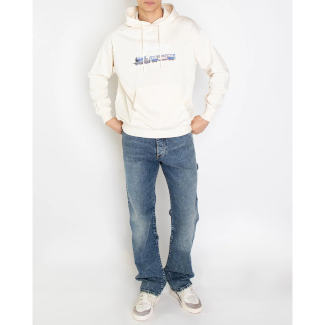 Drole De Monsieur Heren le hoodie locomotive C-HO134-CO001-CREAM large
