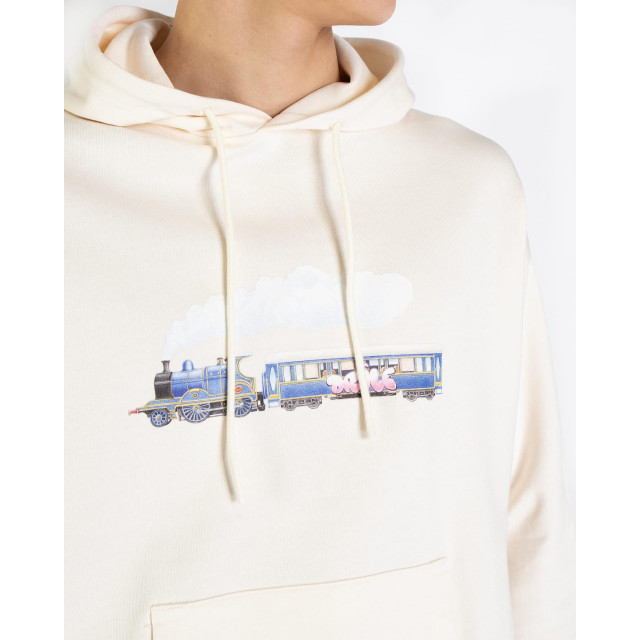 Drole De Monsieur Heren le hoodie locomotive C-HO134-CO001-CREAM large