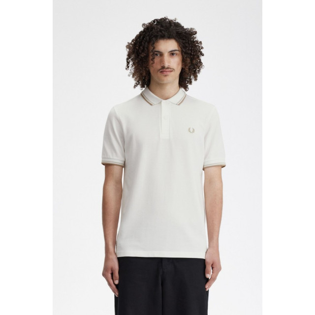Fred Perry M3600 twin u83 snow oat heren polo U83 Snow Oat/M3600 Twin large