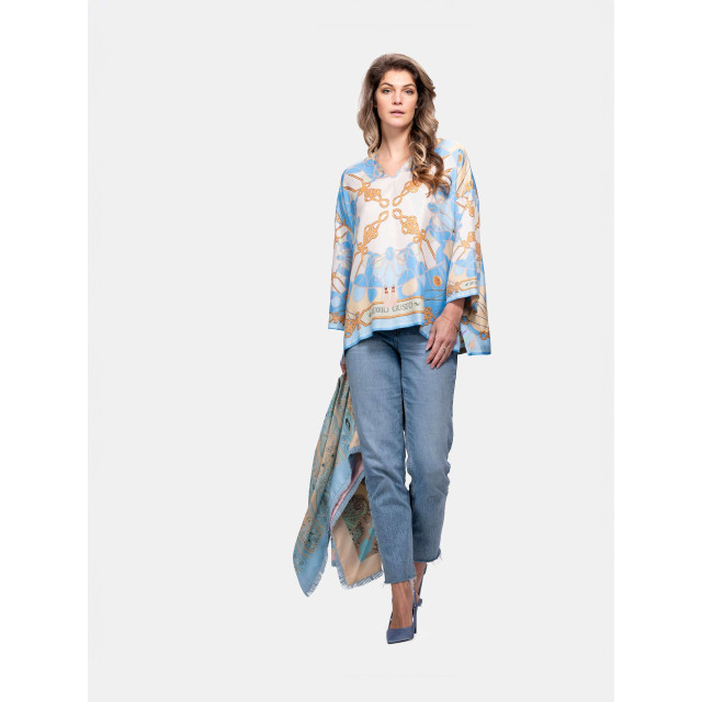 Mucho Gusto Zijden blouse seta ketting en kwasten print Zijden blouse Seta Ketting en Kwasten Print large