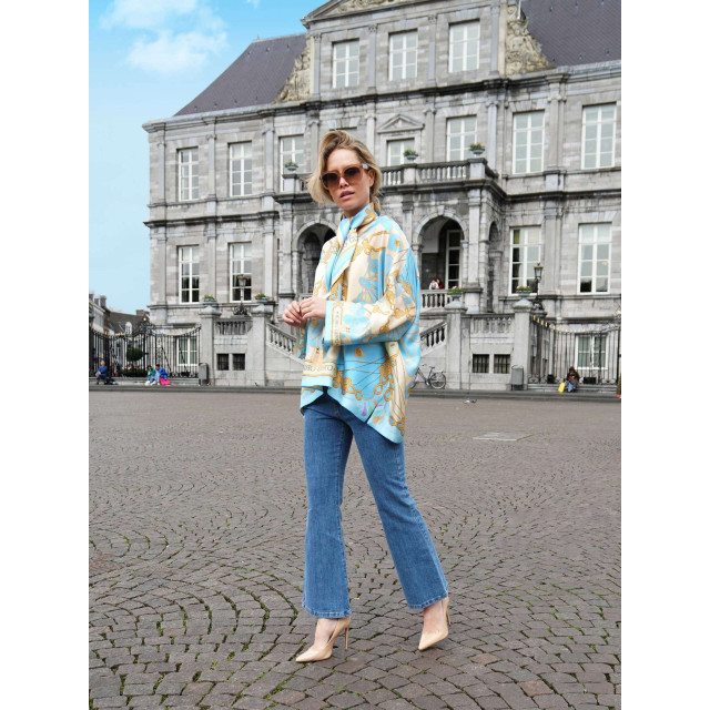 Mucho Gusto Zijden blouse seta ketting en kwasten print Zijden blouse Seta Ketting en Kwasten Print large