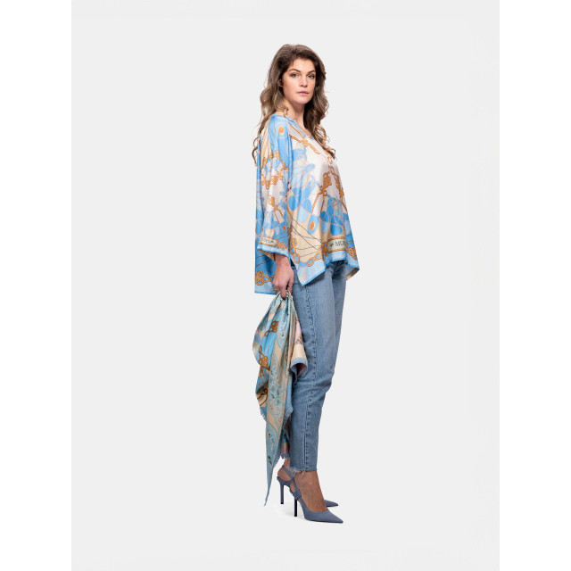 Mucho Gusto Zijden blouse seta ketting en kwasten print Zijden blouse Seta Ketting en Kwasten Print large