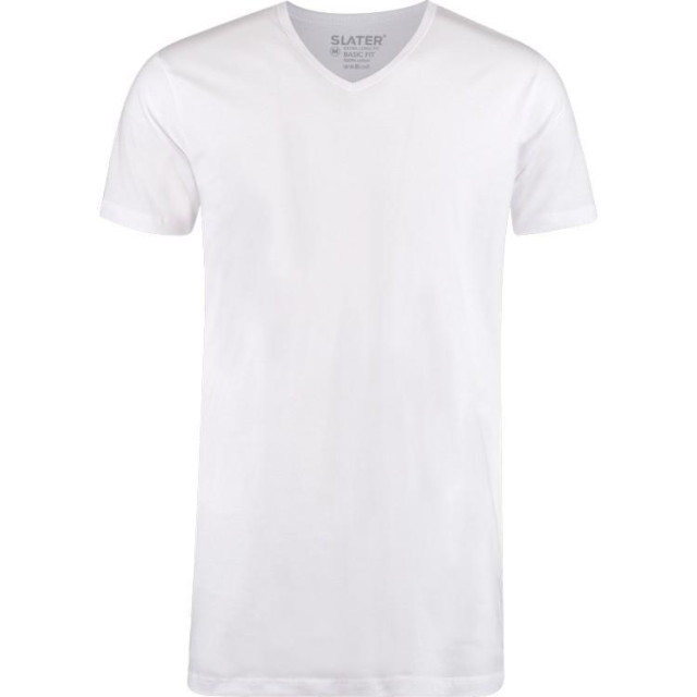 Slater T-shirt v-hals 2-pack extra long fit 7800 Wit large