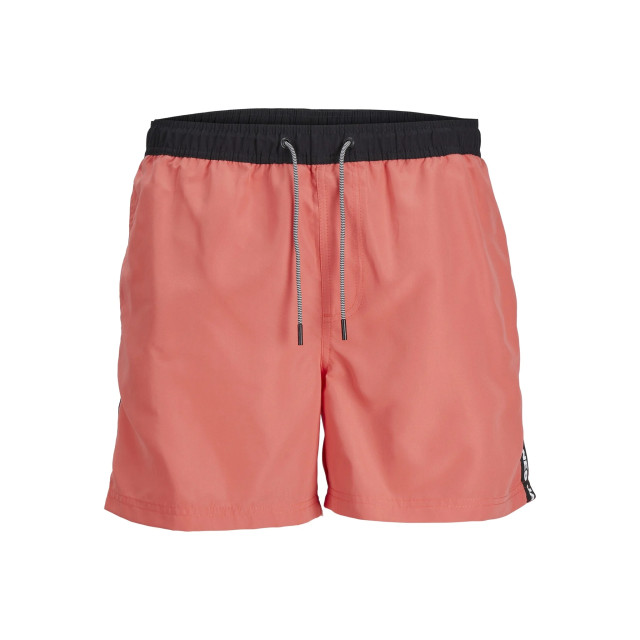 Jack & Jones Heren zwemshorts jpstfiji black tape effen hot coral 12253129-Hot-Coral large