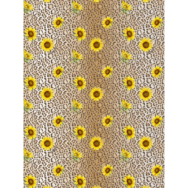 Mucho Gusto Broek lesbos luipaardprint met zonnebloemen Broek Lesbos Luipaardprint met Zonnebloemen large