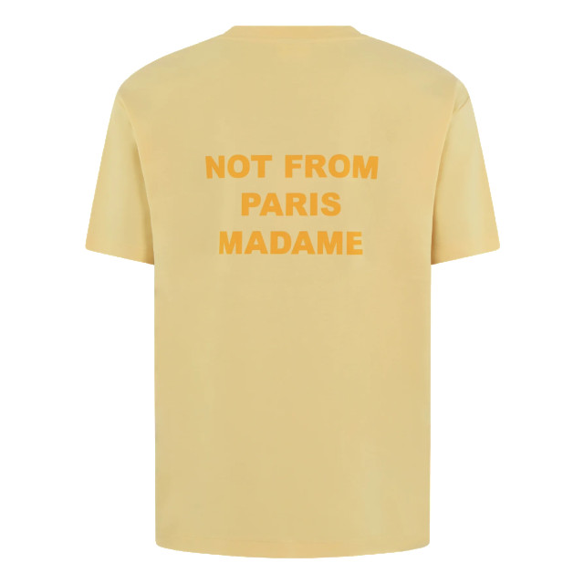 Drole De Monsieur Heren le t-shirt slogan B-TS101-CO002-LIGHT YELLOW large
