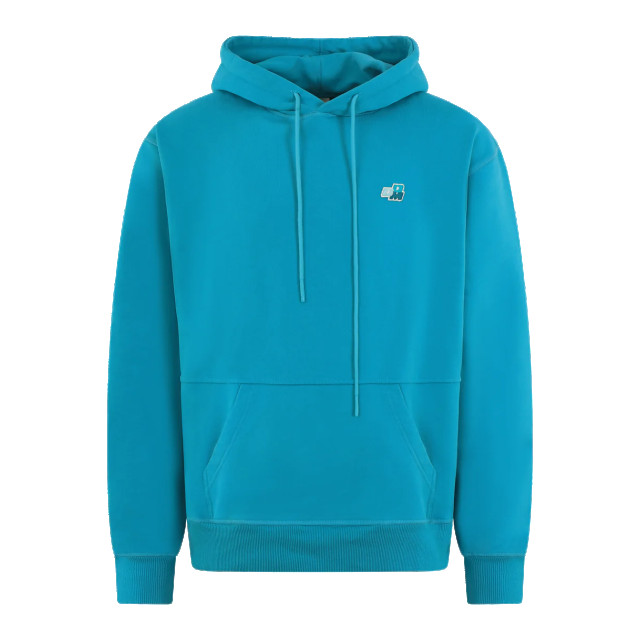 Drole De Monsieur Heren le hoodie patch ddm B-HO127-CO053-BLUE TURQUOISE large