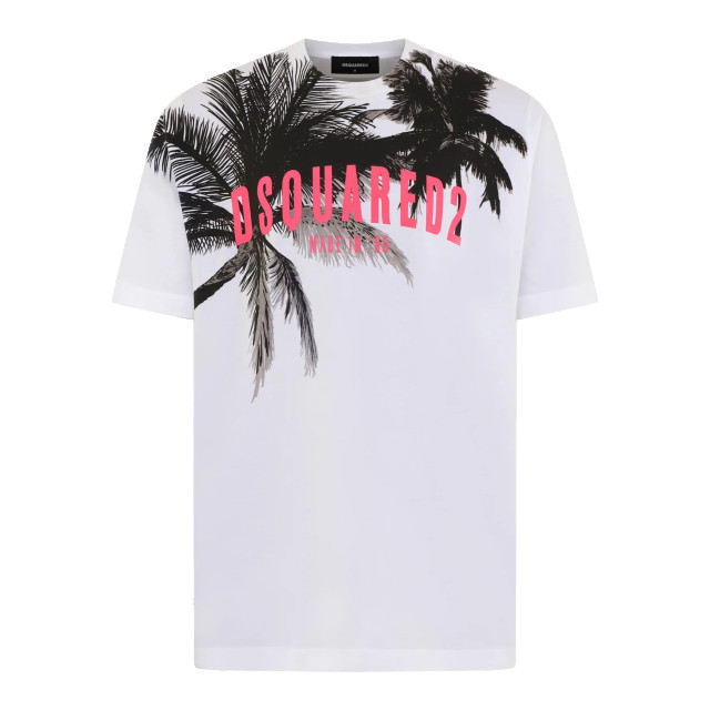 Dsquared2 Heren d2 palms slouch tee S74GD1098-S23009-100 large