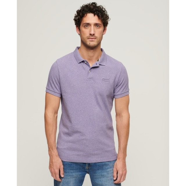 Superdry M1110343a classic pique 1ag iris purple heren polo 1AG Iris Purple/M1110343A Classic Pique large