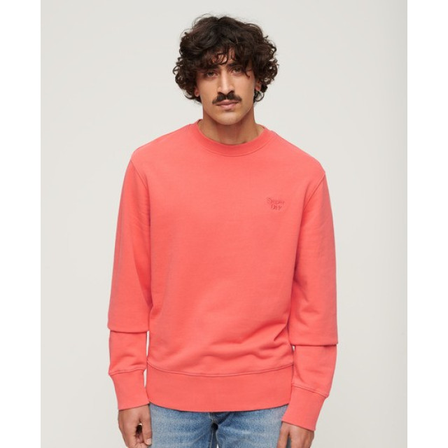 Superdry M2013242a vintage washed mhi hot coral heren sweater MHI Hot Coral/M201342A Vintage Washed large