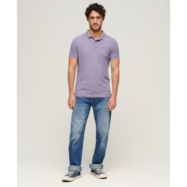 Superdry M1110343a classic pique 1ag iris purple heren polo 1AG Iris Purple/M1110343A Classic Pique large