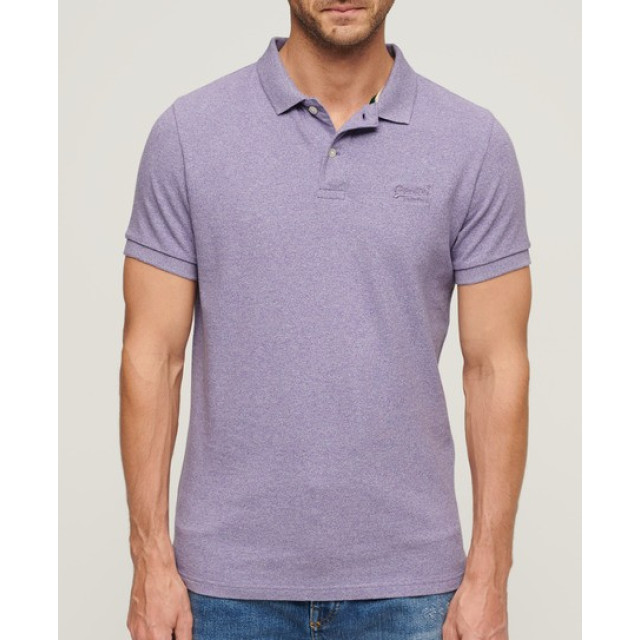 Superdry M1110343a classic pique 1ag iris purple heren polo 1AG Iris Purple/M1110343A Classic Pique large